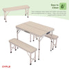 NEW! 3ft Folding Outdoor Camping Kitchen Work Top Table and Benches