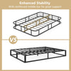 Heavy-duty Metal Mattress Foundation Double Size Bed Frame-Black