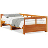 Daybed without Wax Brown 90x200 Solid Wood Pine B3H8