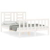 Bed Frame with Headboard White 120x200 Solid Wood H6S9