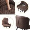 2pcs Brown Bar Stools Faux Leather Diamond Seat Breakfast Stool Kitchen