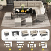 7 PCS Patio Dining Furniture PE Rattan Sectional Sofa Set with Ottomans White