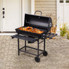 Charcoal BBQ Grill Warming Rack Shelves Temperature Gauge Backyard Barbecue Unit