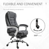 Office Chair Computer Swivel Task Recliner for Home w/ Footrest, Arm, Grey