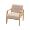 Occasional Wooden Frame Armchair Deep Button Padded Lounge Tub Chair Sofa Fabric