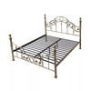 LETCHWORTH VICTORIAN BRUSHED ANTIQUE BRASS METAL BED FRAME - SMALL DOUBLE - KING