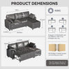 3-Seater Corner Sofa Bed, L-Shaped with Pull-Out Sleeper, Storage, Cup Holders