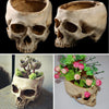 Resin Hollow Skull Head Planter Pot Vase Art Ornament Halloween Party Home Decor