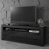 160cm TV Unit Cabinet | Sideboard Cupboard | Black High Gloss Doors | Modern