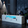 160cm High Gloss White TV Stand Cabinet Unit Doors Storage with LED Cupboard Hot