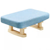 Small Footstool Chair Stool Rectangle Footrest Padded Rest Seat Pouffe Wood Legs