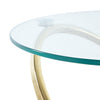 Sofa Side Table Glass Top Bedside End Plant Telephone Stand Golden Chrome Base