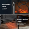Electric Stove Heater 1850W Freestanding Fireplace LED Flame Log Effect Black
