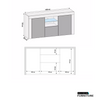 Modern 145cm TV Unit | Oak Matt Body & Black Matt Doors | Cabinet & TV Stand