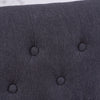 2x Button Tufted High Back Dining Chairs Fabric Upholstered Room Kitchen Grey