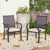 Set of 2 Outdoor Patio Chairs Rattan Dining Chair Set W/ High Backrest & Armrest