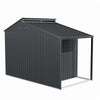 10x6FT Outdoor Garden Metal Storage Shed House w/Open Sheds for Tools Bike