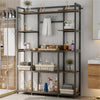 5 Tiers Kitchen Bakers Rack Rustic Cabinet Storage Organizer Shelving Unit Stand