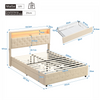 Upholstered Bed Frame Velvet 5ft King Size Bed w/ 4 Storage Drawers LED Light