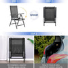 Patio Dining Set for 4 Chairs &Square Table with Umbrella Hole for Garden Black