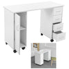 Manicure Nail Table Movable Nail Station Desk with Casters for Nails Art Beauty