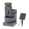 3 Cascading Bowl Stone Fountain Garden Water Features Outdoor Decor Solar Light