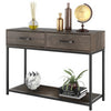 Modern Console Table 2 Drawers Wooden Hallway Living Room Storage Furniture Grey