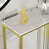 Marble Console Table Desk Shelf Sofa Kitchen Entryway Office Storage Gold Frame