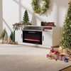 58in TV Stand and Fireplace Set for TVs White Surround W/ Electric Heater Insert