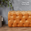 CHESTERFIELD Spinningfields Gold PLUSH VELVET OTTOMAN button bench 98x42x40 CM