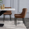 Pair of Luxury Faux Leather Dining Chairs Kitchen Dining Room Chairs Metal Legs