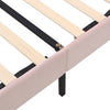 Upholstered Platform Bed 5 ft King Bed Frame with Headboard Velvet Fabric Pink