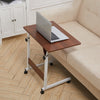 60cm Mobile Table Adjustable TV Side Coffee Tea Picnic Snack Desk Computer Table