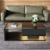 COFFEE TABLE WITH LED LIGHT, HIGH-GLOSS BLACK WITH DRAWER LIVING ROOM FURNITURE