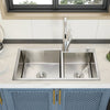 Kitchen Sink Bowl Stainless Steel Drainer Pipe Catering Basin Pot 780*430*210mm