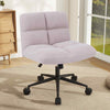 Height-Adjustable Armless Swivel Task Chair Vanity Chair Home Office-Grey