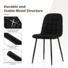 2Pcs Folk Designer Fabric or Velvet Dining Chairs Metal Legs Chairs