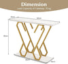 Gold Faux Marble Console Table with Anti-Tipping Device, 100cm Geometric Frame