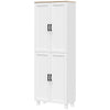 170cm Freestanding Kitchen Cupboard 4-Door Storage Cabinet w/ 4 Shelves, White