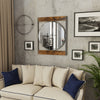 Industrial Metal Wood Frame Wall Mirror Bathroom Living Room Decorative Mirror
