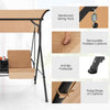 Outdoor Canopy Swing Chair W/ Center Tray & 23L Cooler Bag-Brown