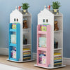 Rotating Bookshelf Kids Bookcase Toys Storage Floor Standing Castle Display Rack