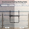 Patio Folding Hanging Table Balcony Railing Table Space-Saving Side Table Black