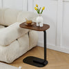 Retro C Shaped Sofa Side Table for Living Room Coffee Table End Table Brown
