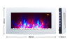 2024 TRUFLAME LED FLAMES 7 COLOUR WHITE GLASS CURVED WALL MOUNTED ELECTRIC FIRE