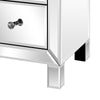 Mirrored Bedside Table Cabinet Glass Nightstand Crystal Knobs 3-Drawer