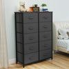 Chest of 10 Drawers, Fabric Storage Unit with Steel Frame & Wood Top