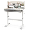 Kids Study Desk Height Adjustable Children Writing Table-Grey