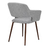 2Pcs Kitchen Dining Chairs Linen Fabric Padded Home Office Chair Set Hollow Back