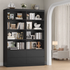 Bookcase Cabinet 4 Door Tall Storage Shelving Unit White Black
